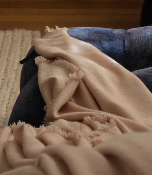 Balldiri 100% Kaschmirdecke 240 x 260 cm 6 - fädig - beige - Balldiri