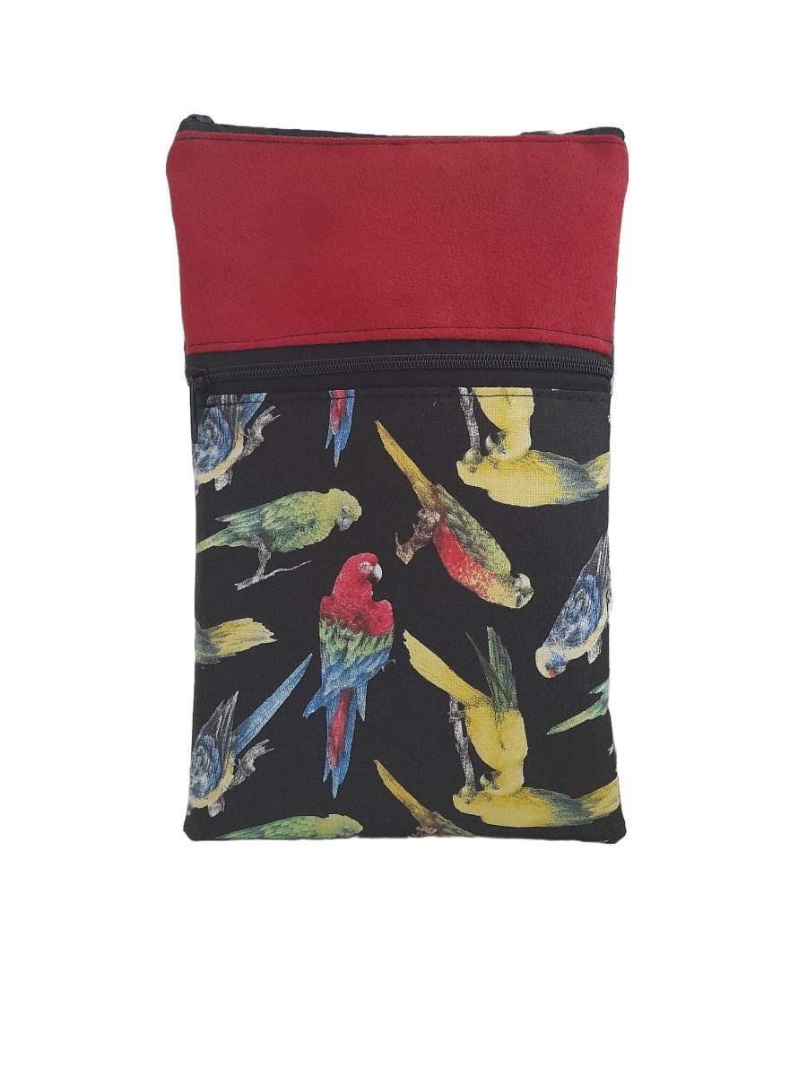 Balldiri Crossbody Bag aus Stoff Handtasche - rot/Papagei - Balldiri