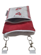 Balldiri Crossbody Bag aus Stoff Handtasche - rot/Herzen - Balldiri