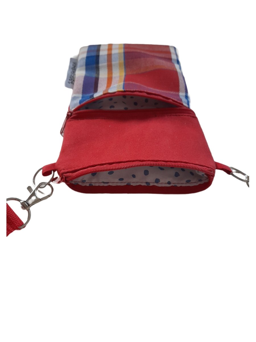 Balldiri Crossbody Bag aus Stoff Handtasche - rot/kariert - Balldiri