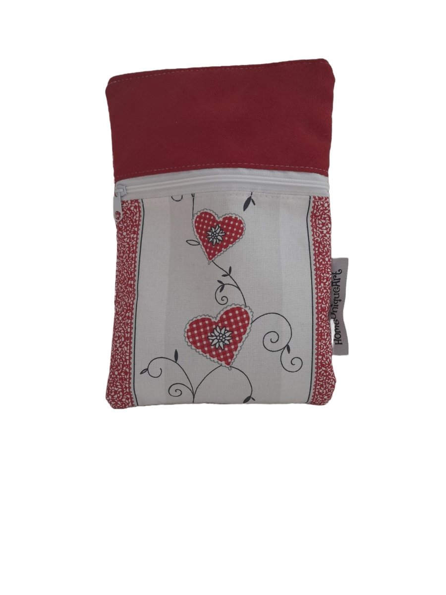 Balldiri Crossbody Bag aus Stoff Handtasche - rot/Herzen - Balldiri