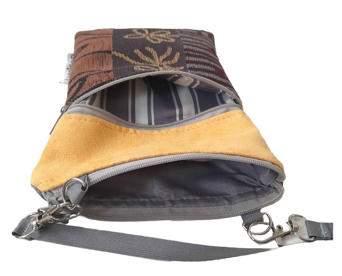 Balldiri Crossbody Bag aus Stoff Handtasche - gelb/braun - Balldiri