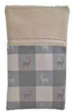 Balldiri Crossbody Bag aus Stoff Handtasche - beige/kariert Hirsch - Balldiri