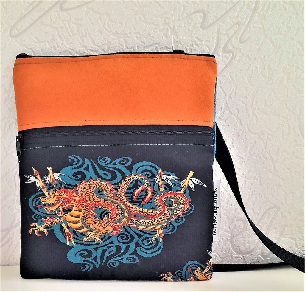 Balldiri Crossbody Bag groß Handtasche Tasche Stoff - Drachen - Balldiri