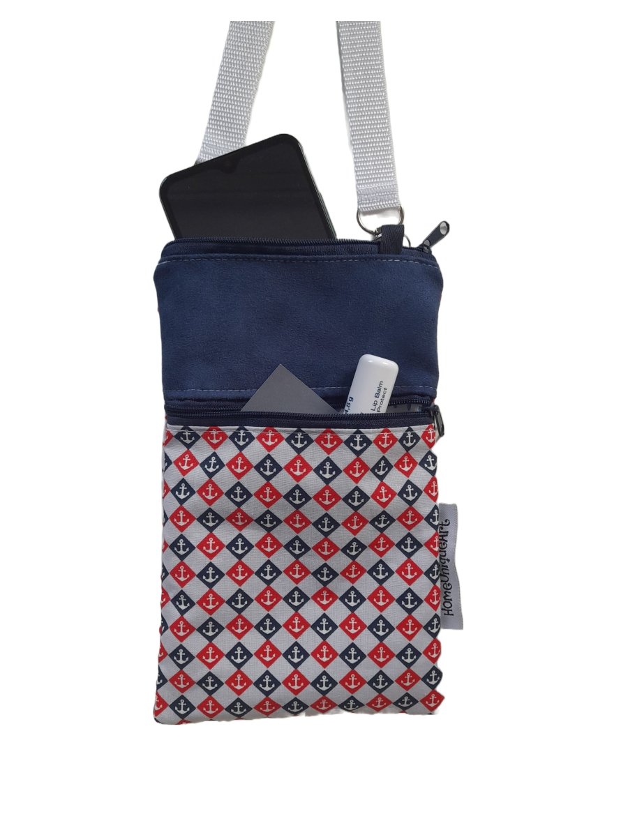 Balldiri Crossbody Bag groß Handtasche Tasche Stoff - Maritim - Balldiri