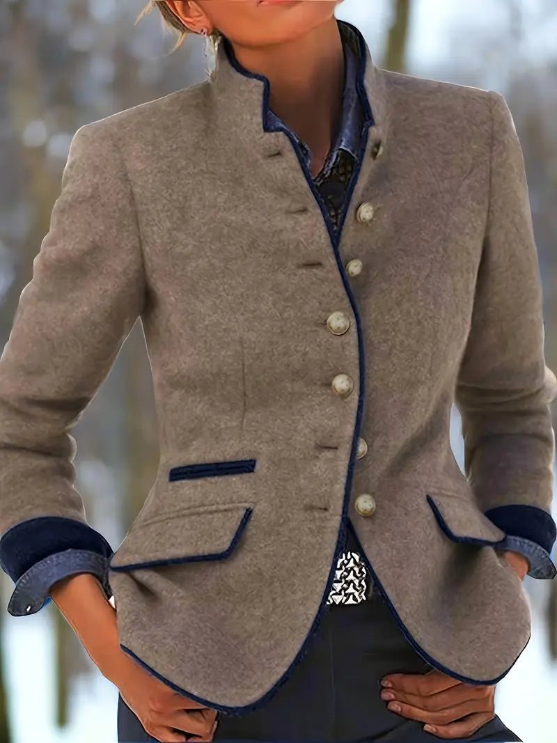 Balldiri Damen Blazer Einreiher Knopfleiste beige elegant - S - Balldiri
