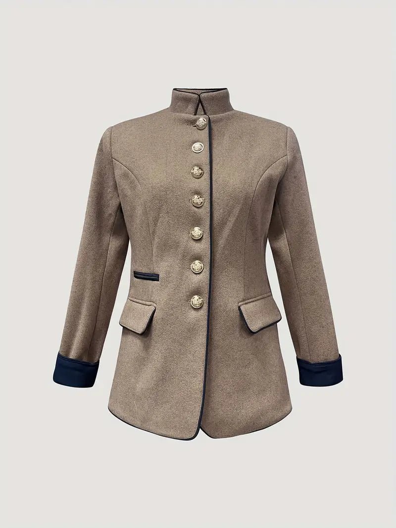 Balldiri Damen Blazer Einreiher Knopfleiste beige elegant - S - Balldiri