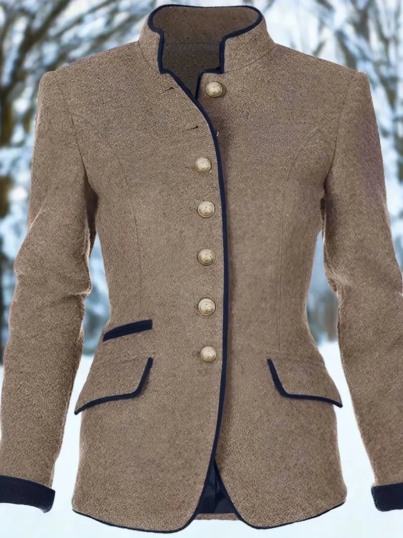 Balldiri Damen Blazer Einreiher Knopfleiste beige elegant - S - Balldiri