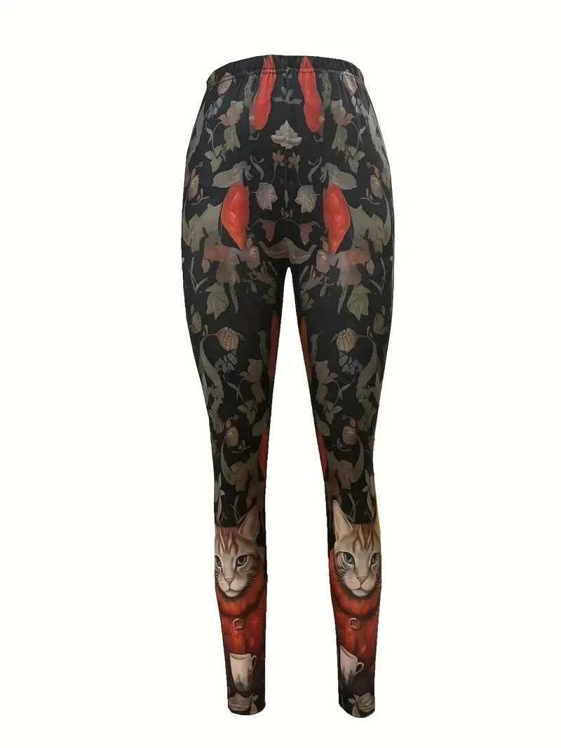Balldiri Damen Leggins Skinny Fit Hosen Motiv - S - Balldiri