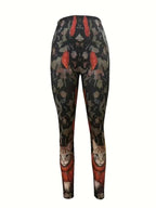 Balldiri Damen Leggins Skinny Fit Hosen Motiv - S - Balldiri