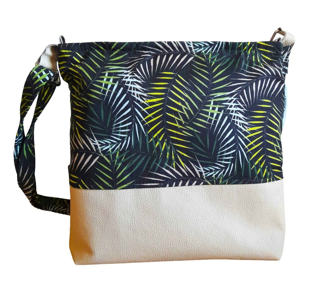 Balldiri Handtasche Crossbody Bag groß - beige/Palme - Balldiri