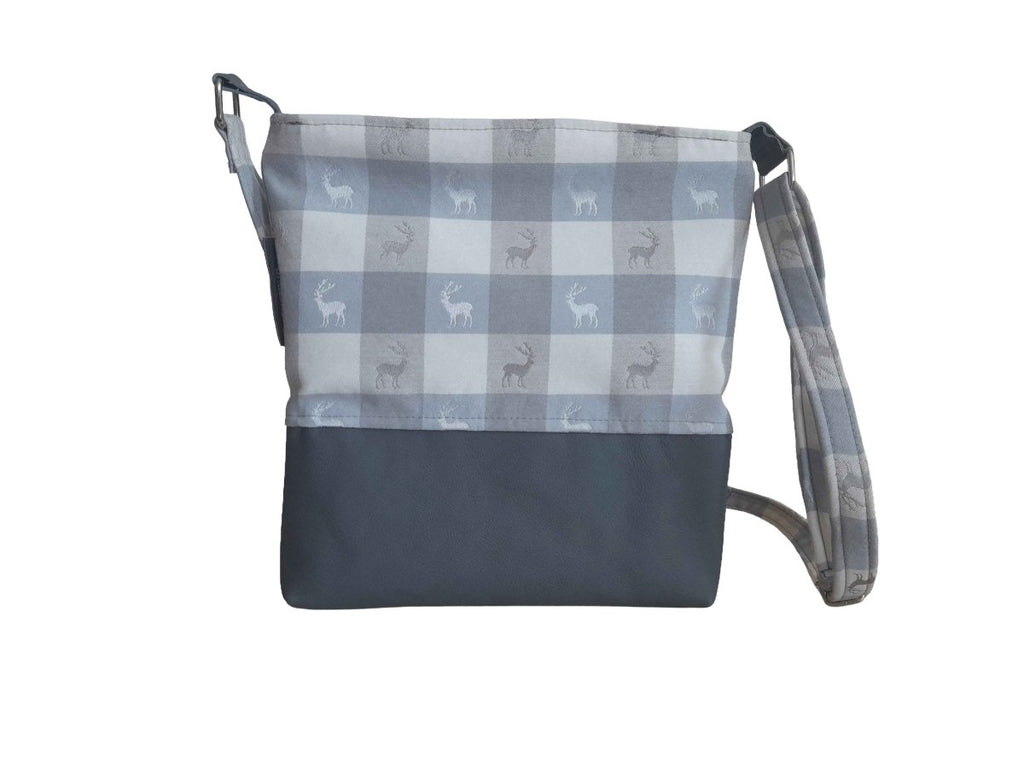 Balldiri Handtasche Crossbody Bag groß - grau/Hirsch - Balldiri