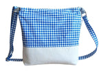Balldiri Handtasche Crossbody Bag groß - weiß/blau kariert - Balldiri
