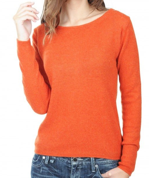 Balldiri Kaschmir Damen Pullover 100% Kaschmir Rundhals 2 - fädig - paprika - Balldiri