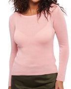 Balldiri Kaschmir Damen Pullover 100% Kaschmir Rundhals 2 - fädig - zartrosa - Balldiri