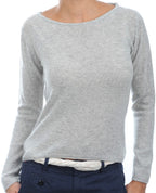 Balldiri Kaschmir Damen Pullover 100% Kaschmir Rundhals 2 - fädig - hellgrau - Balldiri