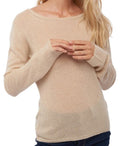 Balldiri Kaschmir Damen Pullover 100% Kaschmir Rundhals 2 - fädig - beige - Balldiri