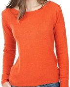 Balldiri Kaschmir Damen Pullover 100% Kaschmir Rundhals 2 - fädig - Orange - Balldiri