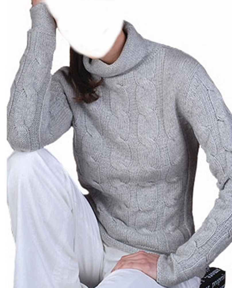 Balldiri Kaschmir Damen Rollkragenpullover 100% 12 - fädig - hellgrau - Balldiri