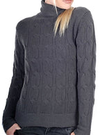 Balldiri Kaschmir Damen Rollkragenpullover 100% 12 - fädig - anthrazit - Balldiri