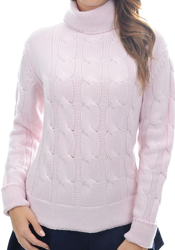 Balldiri Kaschmir Damen Rollkragenpullover 100% 12 - fädig - zartrosa - Balldiri