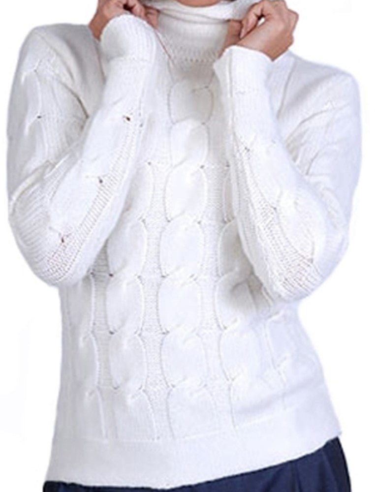 Balldiri Kaschmir Damen Rollkragenpullover 100% 12 - fädig - weiß - Balldiri