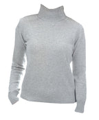 Balldiri Kaschmir Damen Rollkragenpullover 100% Kaschmir mit Bund 2 - fädig - hellgrau - Balldiri