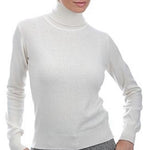 Balldiri Kaschmir Damen Rollkragenpullover 100% Kaschmir mit Bund 2 - fädig - ecru - Balldiri