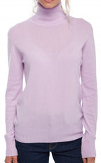 Balldiri Kaschmir Damen Rollkragenpullover 100% Kaschmir mit Bund 2 - fädig - zartes lila - Balldiri
