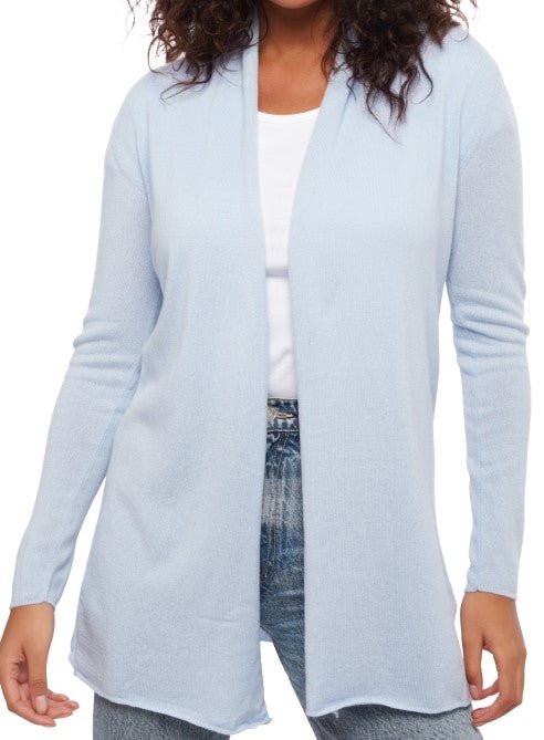 Balldiri Kaschmir Damenjacke Schalkragen 100% Kaschmir 2 - fädig - himmelblau - Balldiri
