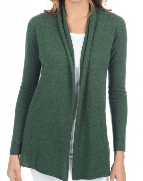 Balldiri Kaschmir Damenjacke Schalkragen 100% Kaschmir 2 - fädig - Grün - Balldiri