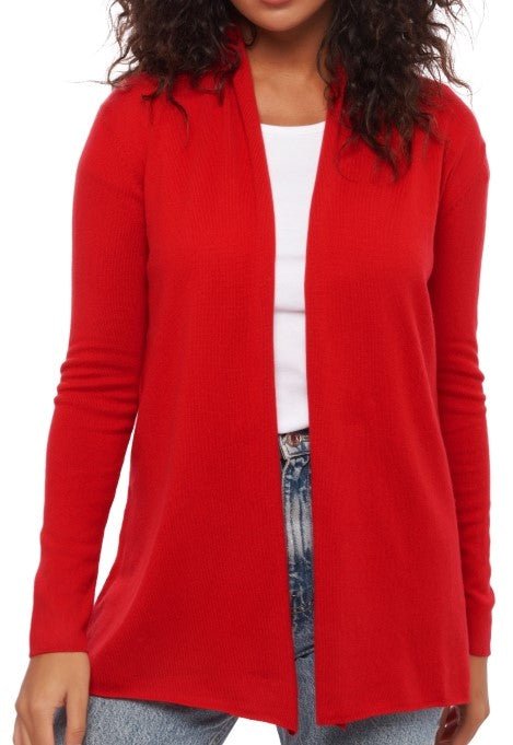 Balldiri Kaschmir Damenjacke Schalkragen 100% Kaschmir 2 - fädig - Rot - Balldiri