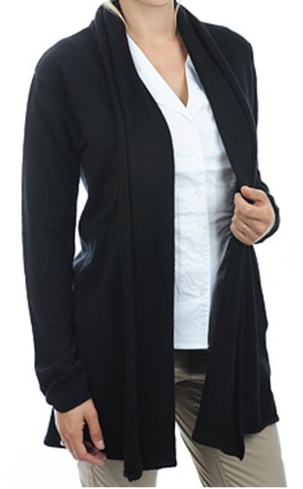 Balldiri Kaschmir Damenjacke Schalkragen 100% Kaschmir 2 - fädig - Schwarz - Balldiri