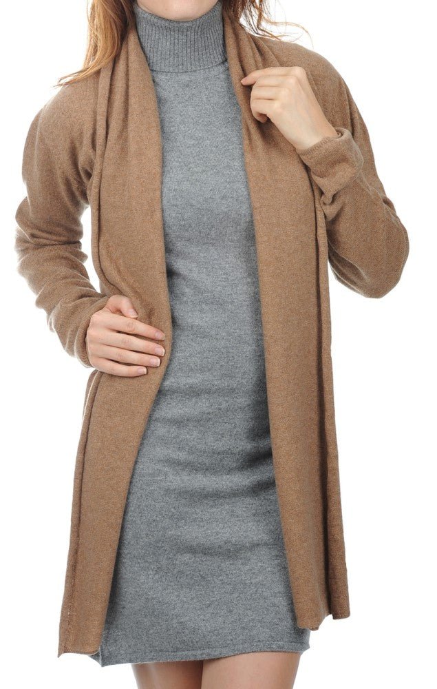 Balldiri Kaschmir Damenjacke Schalkragen 100% Kaschmir 2 - fädig - camel meliert - Balldiri