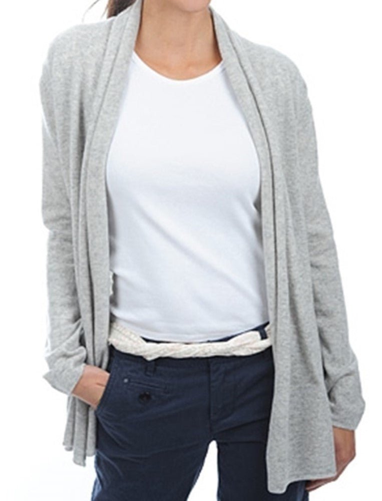 Balldiri Kaschmir Damenjacke Schalkragen 100% Kaschmir 2 - fädig - hellgrau - Balldiri