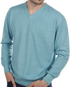 Balldiri Kaschmir Herren Pullover V - Ausschnitt 2XL - 100% Kaschmir, 2 - fädig, Farbe Turmalin - Balldiri
