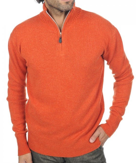 Balldiri Kaschmir Herren Troyer 100% Kaschmir 4 - fädig - orange - Balldiri