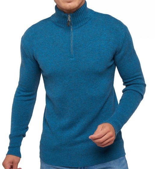 Balldiri Kaschmir Herren Troyer 100% Kaschmir 4 - fädig - manor blau - Balldiri