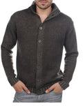 Balldiri Kaschmir Jacke Herren Strickjacke in Braun/Graubraun XL - Balldiri
