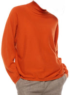 Balldiri Kaschmir Pullover Damen Fledermausärmel 100% Kaschmir 2 - fädig - orange - Balldiri