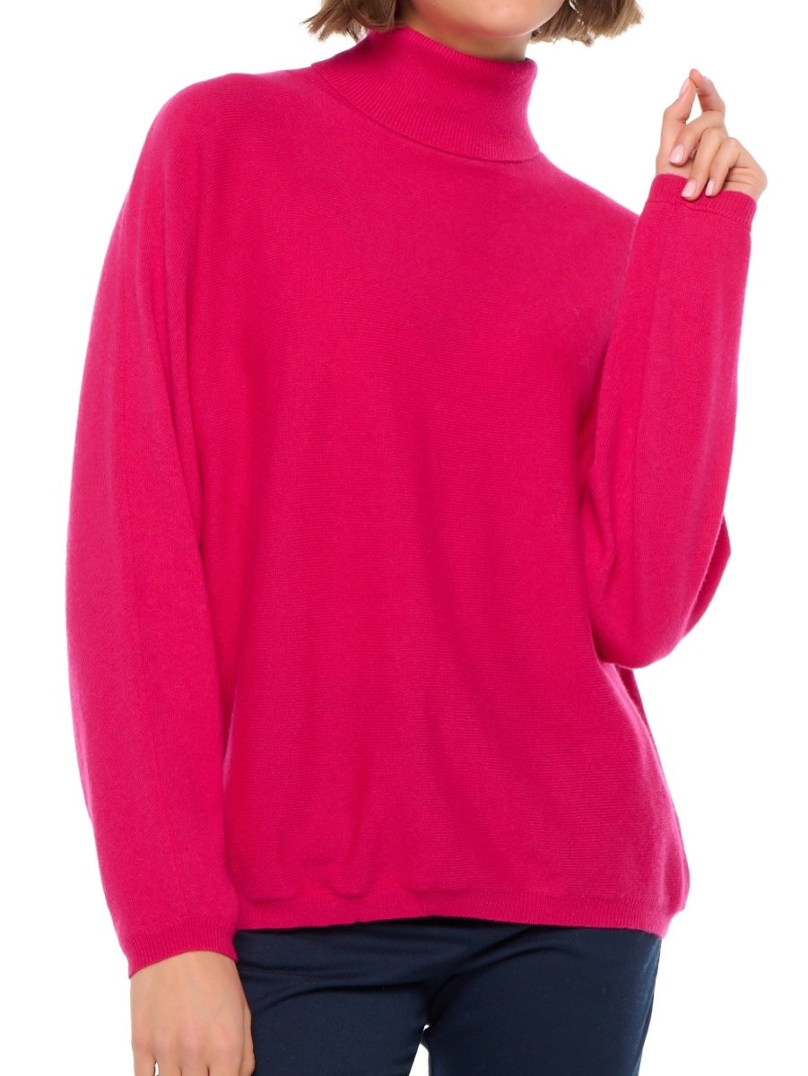 Balldiri Kaschmir Pullover Damen Fledermausärmel 100% Kaschmir 2 - fädig - pink - Balldiri