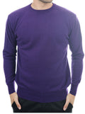 Balldiri Kaschmir Pullover Herren 3XL Rundhals 100% Kaschmir violett 2 - fädig - Balldiri