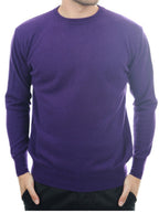 Balldiri Kaschmir Pullover Herren 3XL Rundhals 100% Kaschmir violett 2 - fädig - Balldiri