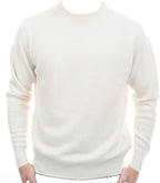 Balldiri Kaschmir Pullover Herren Ecru Rundhals 100% Kaschmir 2 - fädig L - Balldiri