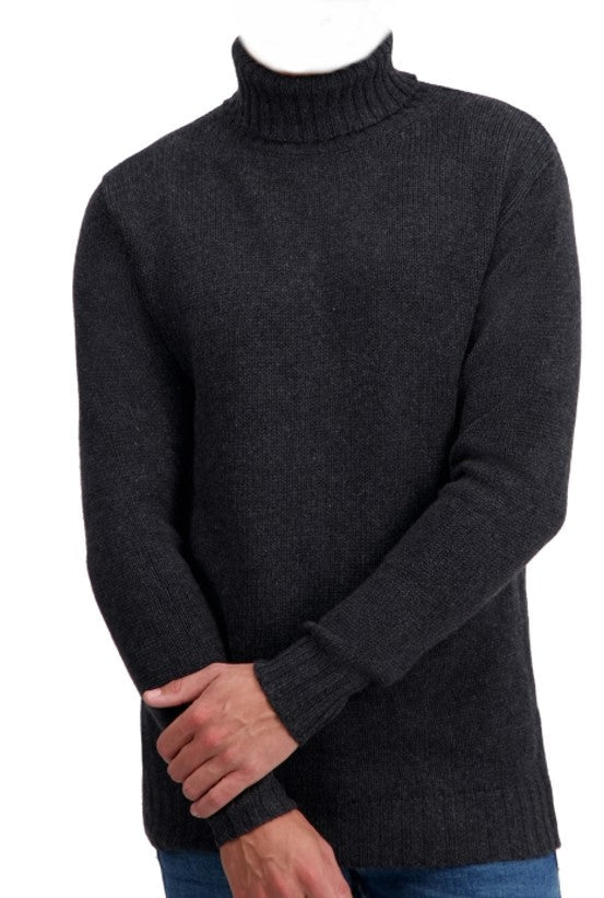 Balldiri Kaschmir Rollkragen Pullover Herren 100% 8 - fädig - anthrazit - Balldiri