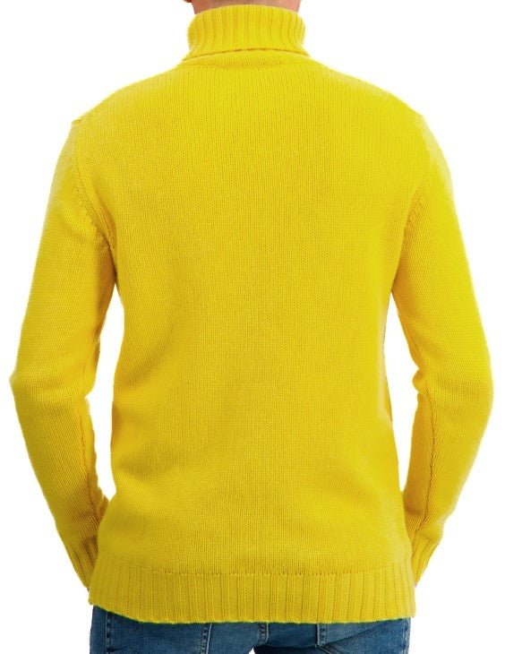 Balldiri Kaschmir Rollkragen Pullover Herren 100% 8 - fädig - gelb - Balldiri