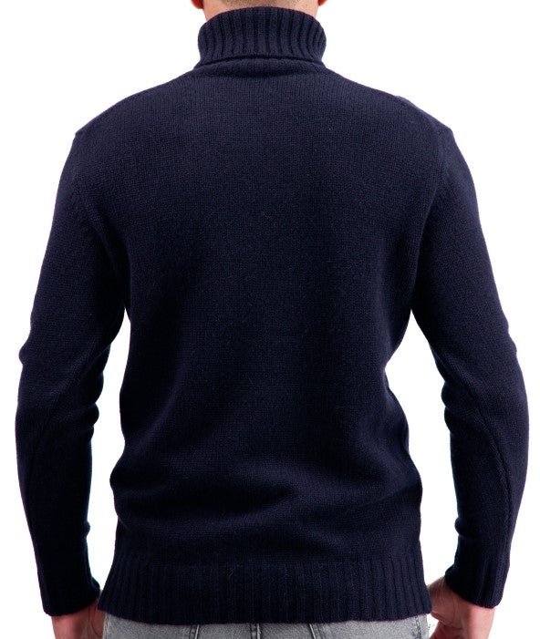 Balldiri Kaschmir Rollkragen Pullover Herren 100% 8 - fädig - nachtblau - Balldiri