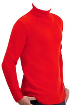 Balldiri Kaschmir Rollkragen Pullover Herren 100% 8 - fädig - rot - Balldiri