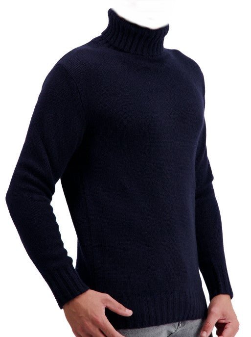 Balldiri Kaschmir Rollkragen Pullover Herren 100% 8 - fädig - nachtblau - Balldiri