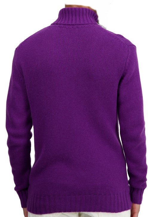 Balldiri Kaschmir Rollkragen Pullover Herren 100% 8 - fädig - lila - Balldiri